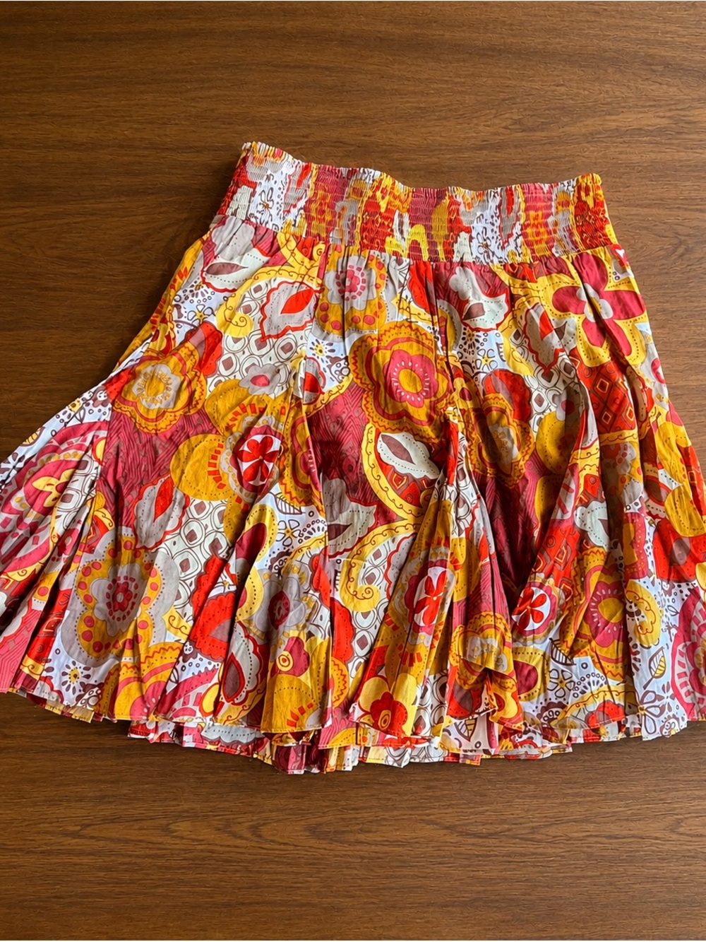 ivy jane Red, Yellow & White Floral Paisley Skater Skirt